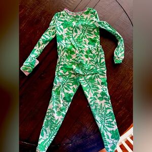 Lilly Pulitzer Green Leaf kids pajamas